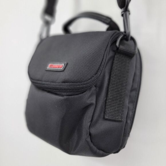 Canon Black Crossbody Small Camera Travel Sightseeing Carrying Case Bag - Picture 4 of 13
